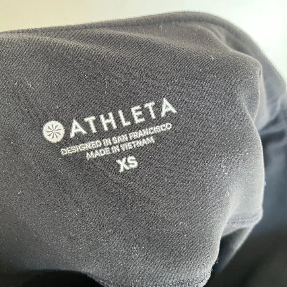 Athleta Salutation Colorblock Asym 7/8 In Powervita Black Size XS